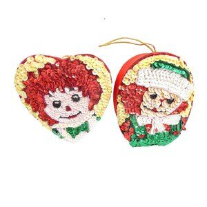 Raggedy Ann & Andy Sequined Gift Box Ornament